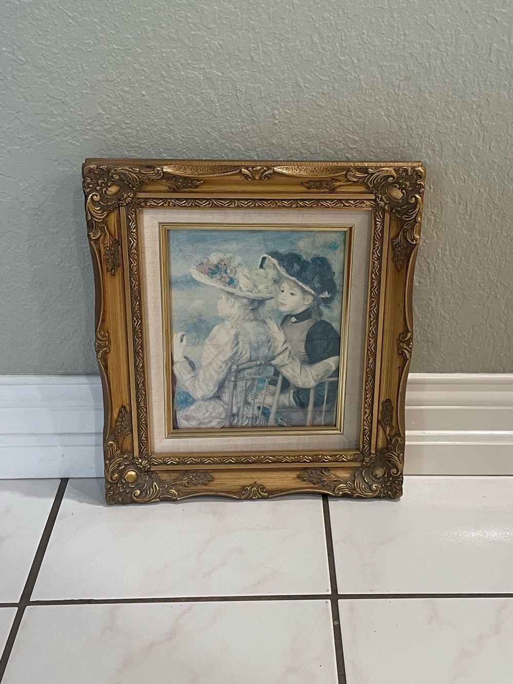Two Women in a Garden by Pierre-Auguste Renoir, Framed Offset Lithograph